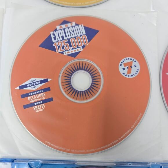 Vintage Macintosh Art Explosion 750,000 Design Software 13 Disc Set 1996 Unused - Picture 14 of 16